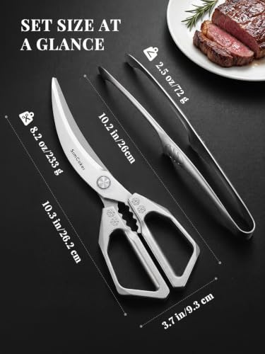 Korean BBQ Scissors Set with Tongs for Table (Korean Bbq Scissors Set)