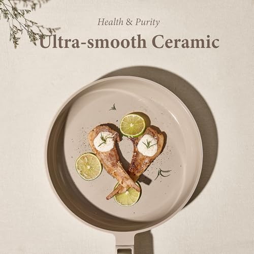 Ceramic Cookware Set Nonstick (Light Taupe / 14 Piece)