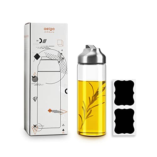 Olive Oil Dispenser Bottle (Silver / 14OZ Set of 1)