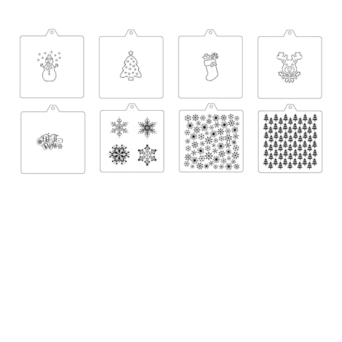 Cookie Cutter and Stencil Bundle Royal Icing Cookies Stencils Paint Your Own Biscuit Bakery Starter Kits Royal Icing Fondant Cutters Birthday Wedding Holiday Cookies Painting Coloring Pages Comb (Snowglobe)