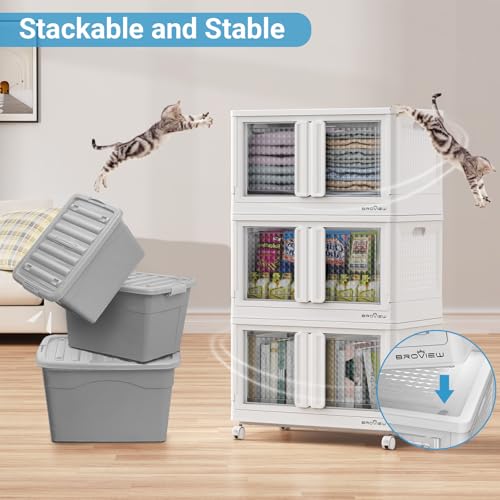 300Qt Stackable Storage Bins with Lids (White / 75 GAL)