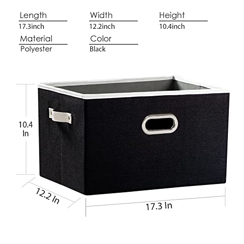 Larger Collapsible Storage Bins for Closet [3 (Black / Jumbo(3-Pack))
