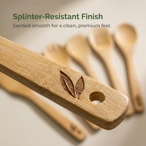 Dishwasher Safe Bamboo Wooden Spoons for Cooking 6