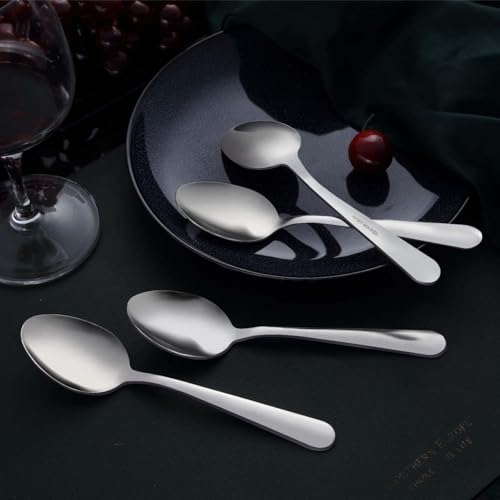 24 Pieces Dinner Spoons Set Silverware (6.7 inch silver dinner spoons 24 pieces)