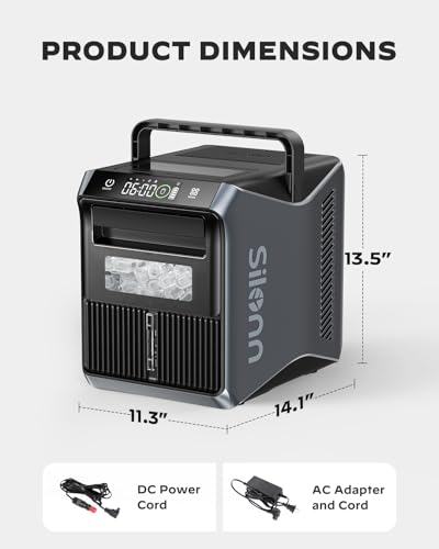 Battery Powered Ice Maker with 4 (Tarnish / 1.0 L)