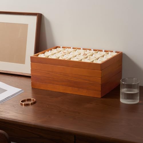 Solid Wood Jewelry Tray (Creamy-white 24 grid tray)