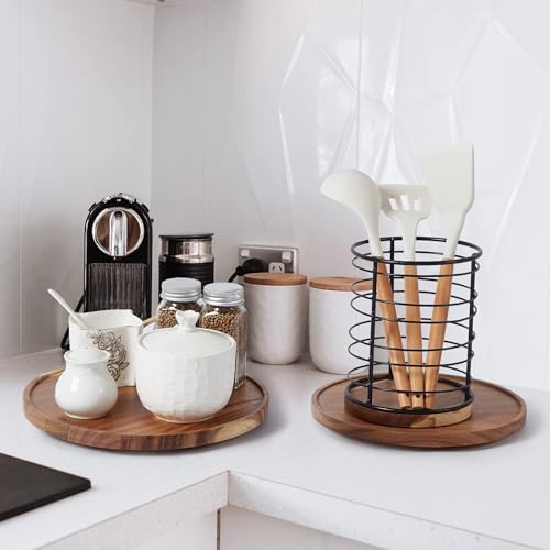 10 inch Acacia Wood Lazy Susan Organizers