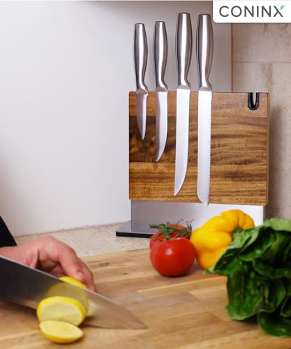 Magnetic Knife Block with Integrated Sharpener