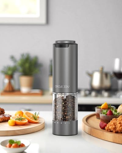 Rechargeable Electric Salt and Pepper Grinder Set with Base (Rechargeable Aluminum Set with Base)