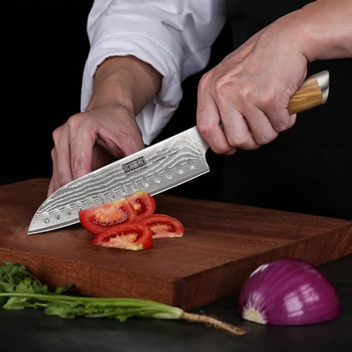 Damascus Santoku Knife 7" (7.1 Inch Santoku Knife)