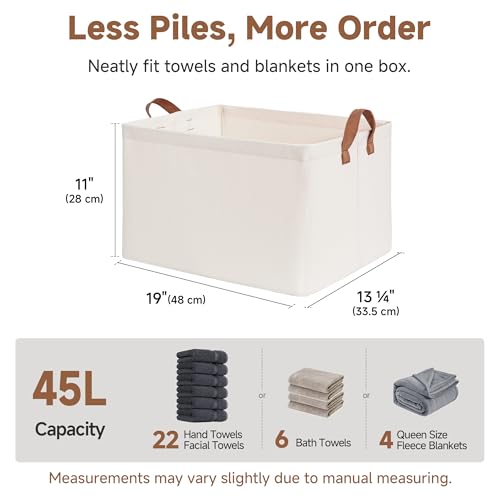 Closet Storage Baskets (Natural Color / 19" L x 13 ¼" W x 11" H)