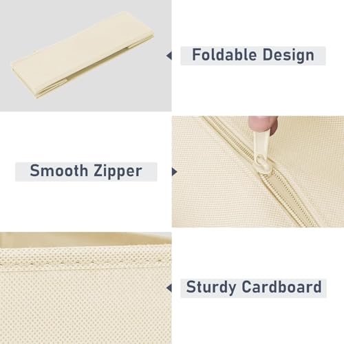 Drawer Organizer Clothes 10 Pack (Beige / 10 Pack)