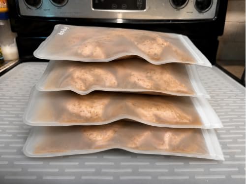 Reusable Gallon Freezer Food Storage Bags (4 Pack (Clear))