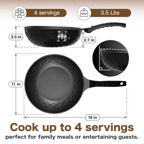 Diamond X Premium Non Stick Wok Pan with Lid (Black Wok Pan + Lid)