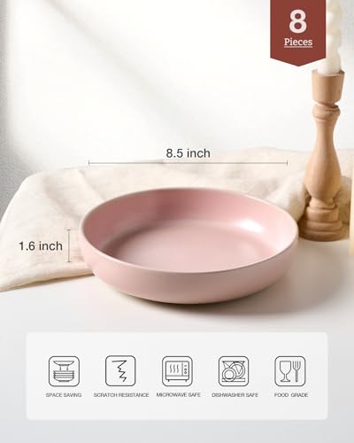 Milkyway 33 oz Pasta Bowls Set of 8 (Light Pink / Set of 8)