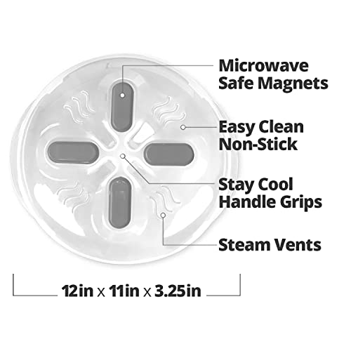 Magnetic Microwave Splatter Cover for Food (Heather Gray)