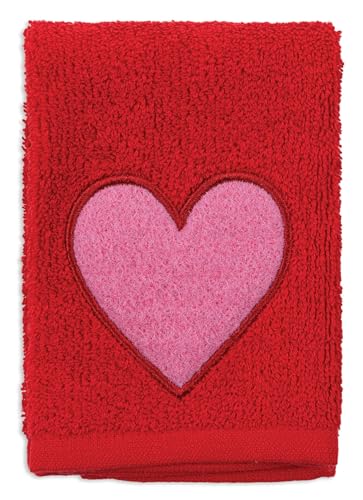 MÜkitchen SCRUBSY 100% Cotton Kitchen Dish Cloth with Built in Scrubber (Pink Heart / 12X12)