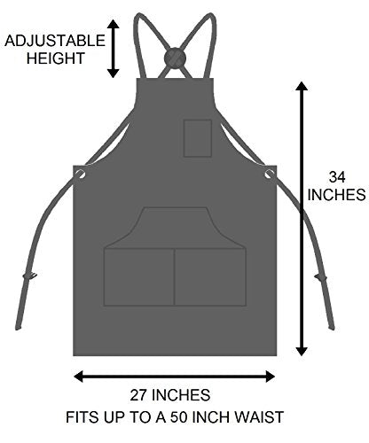Professional Grade Chef Apron for Men and Women (Grey)