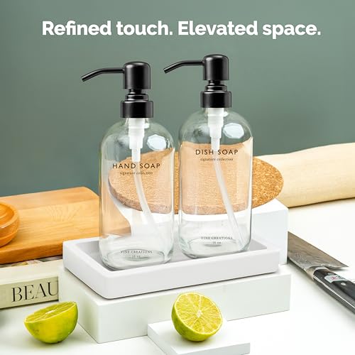 Glass Soap Dispenser Set (Clear Bottle / Matte Black Pump)
