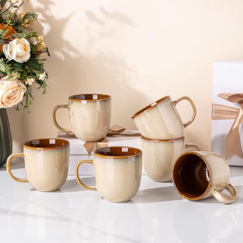 Ceramic Coffee Mugs Set of 6 (Pale Kahki / set of 6)