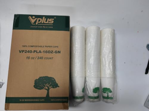 240 Pack Compostable Paper Cups (Green)