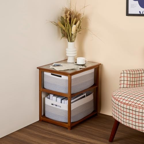 Large Storage Baskets for Shelves (2pcs-L17×W13×H7.5" / Gradient Grey)