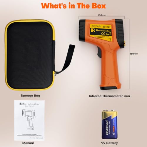 Infrared Thermometer Temperature Gun 2732°F 50 (-58°F to 2732°F ,Dual-Laser)