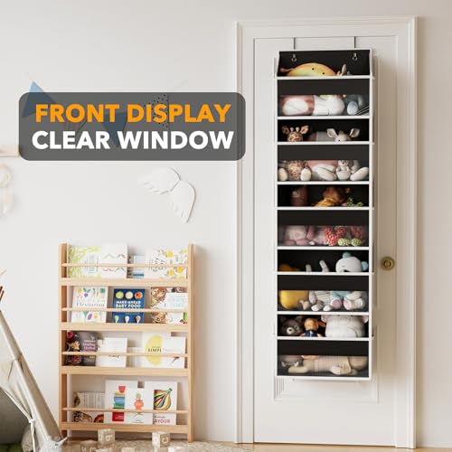2 Pack Over The Door Organizer with 5 Large Pockets and 10 Mesh Side Pockets (2 Pack / Black)