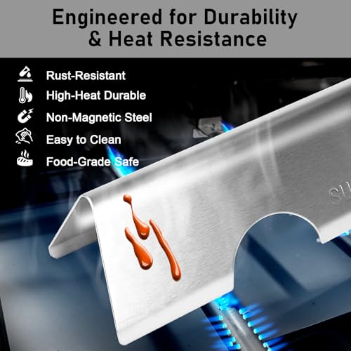 SUS304 Heat Deflectors & 17" Flavorizer Bars for Weber Genesis 2 400 Series (17.13"×2.28"×2.17" - 66033 Genesis II LX E440)