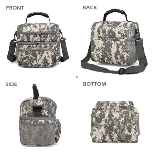Double Layer Cooler Insulated Lunch Bag Adult Lunch Box Large Tote Bag for Men (2 Count)