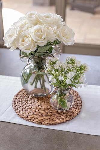 Hibiscus Glass Gray Medium Fluted Vase (Medium / Gray)