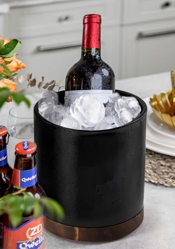 Ceramic Rotating Kitchen Utensil Holder for Countertop (Stone Black)