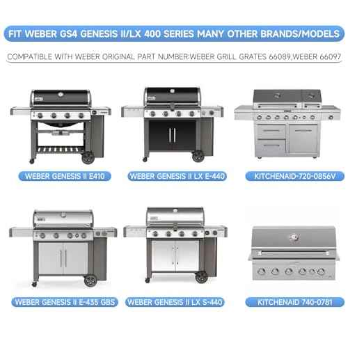 18.7'' x 33.3'' Stainless Steel Cooking Grates for Weber Genesis (18.7''D x 33.75''W)