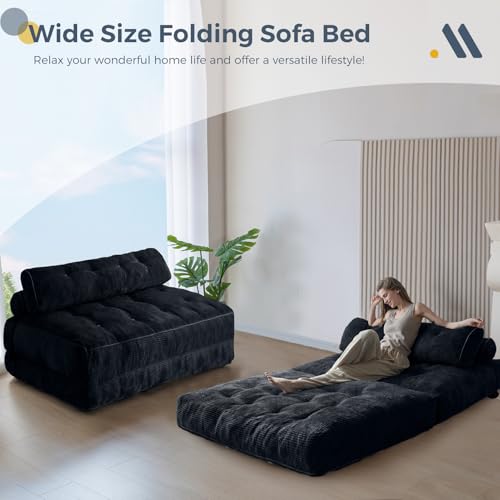 Folding Sofa Bed (Black / Full)