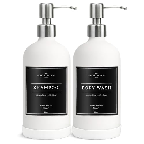 White Glass Soap Dispenser (Matte White Bottle / Silver Pump)