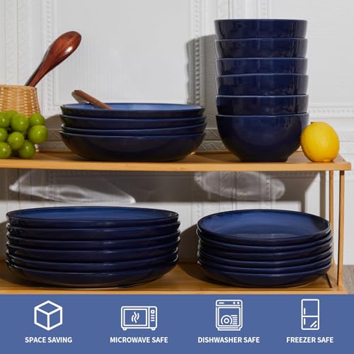 Stoneware Dinnerware Sets for 4 (Light Blue / Set (12pcs))