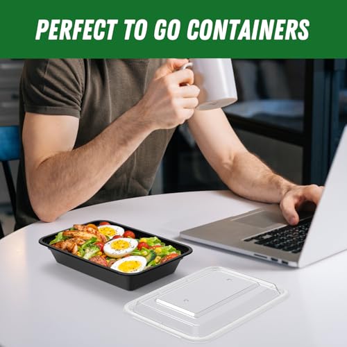 50 Pack (100-Piece) 28 oz Meal Prep Containers Reusable with Lids (28 oz)
