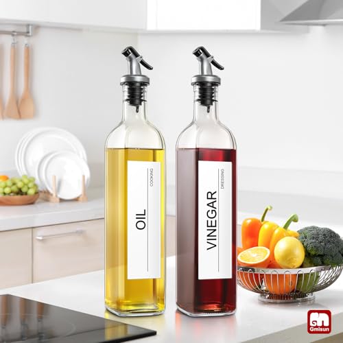 Olive Oil Dispenser Bottle for Kitchen (Clear / 17 Ounces-6 Pack)