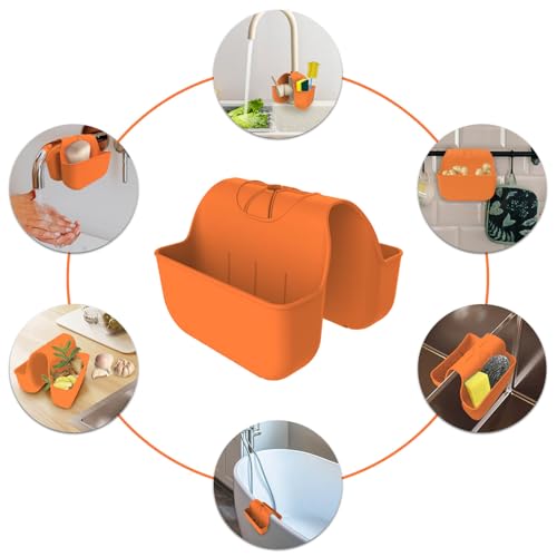 Sponge Holder for Kitchen Sink (Orange)