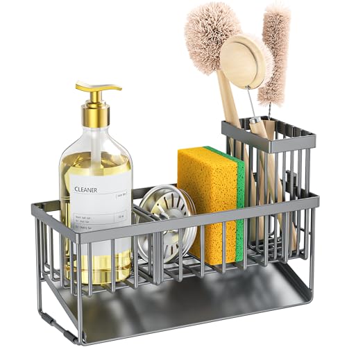 Sink Caddy Organzier with High Brush Holder