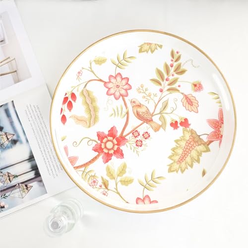 Decorative Serving Tray with Handles (Yellow-bird / 13")