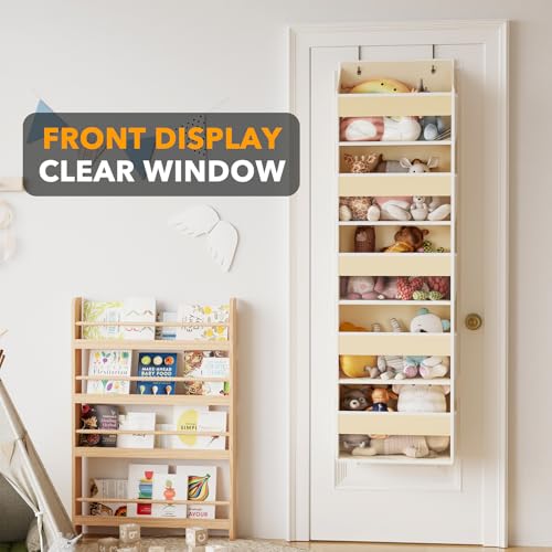 2 Pack Over The Door Organizer with 5 Large Pockets and 10 Mesh Side Pockets (2 Pack / Beige)