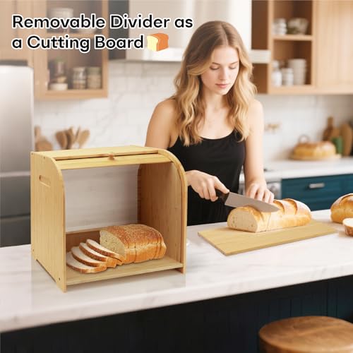 Bamboo Bread Box for Kitchen Countertop