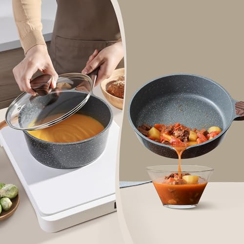 23 PCS Non Stick Pots and Pans Set (Gray 02 / Large)