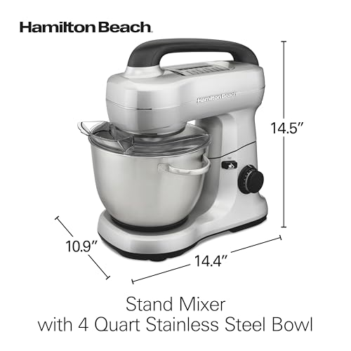 4 Qt Electric Stand Mixer With 7 Speeds (Silver / 4 Quarts)