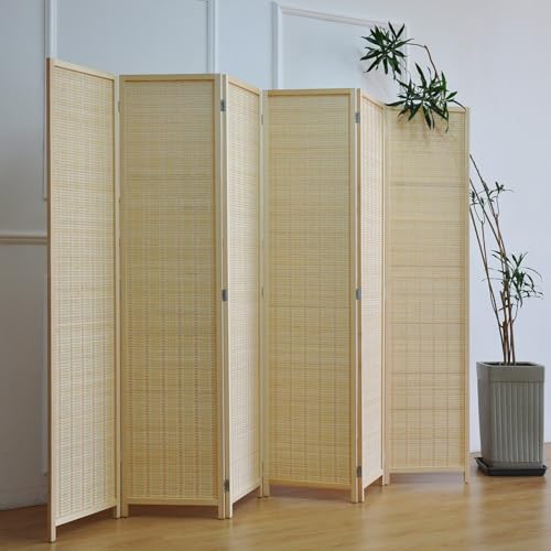 6 Panel Bamboo Room Divider (Beige / 6 Panel)