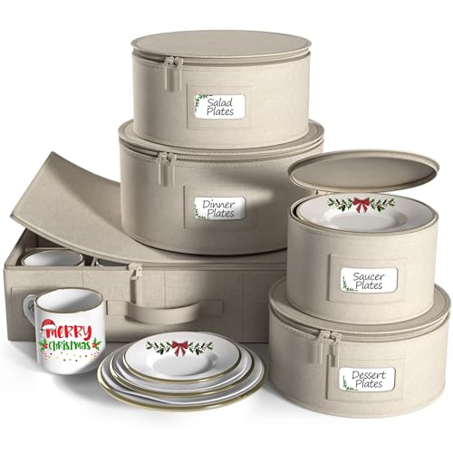 China Storage Containers (Beige / 5 Piece Dinnerware Set)