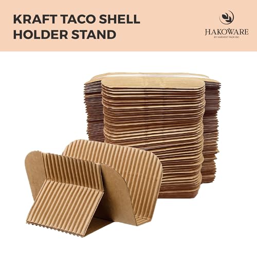 Disposable Kraft Paper Taco Holder Stand Food Tray Plates for Tacos & Pita