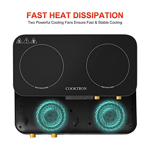 Portable Induction Cooktop 2 Burner with Griddle Pan (Double Induction Cooktop with Griddle Pan)