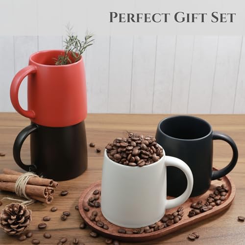 14 oz Ceramic Coffee Mug with Lid (Black)